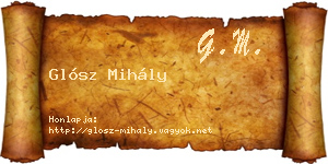 Glósz Mihály névjegykártya